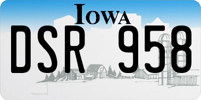 IA license plate DSR958