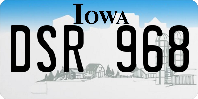 IA license plate DSR968