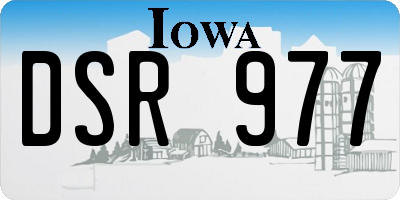 IA license plate DSR977