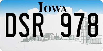 IA license plate DSR978