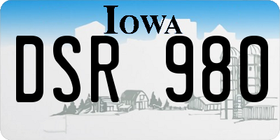 IA license plate DSR980