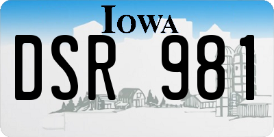 IA license plate DSR981
