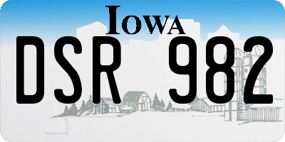 IA license plate DSR982