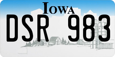 IA license plate DSR983