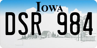 IA license plate DSR984