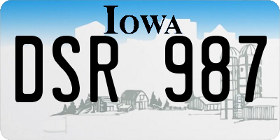 IA license plate DSR987