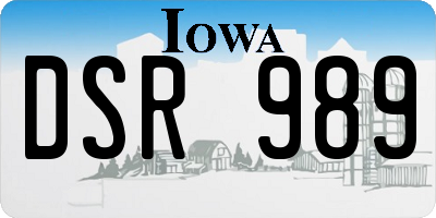 IA license plate DSR989