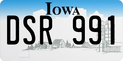 IA license plate DSR991