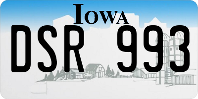 IA license plate DSR993