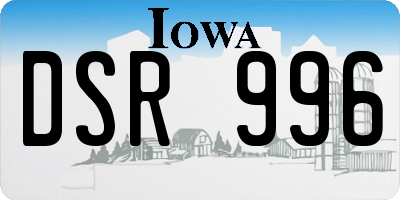IA license plate DSR996