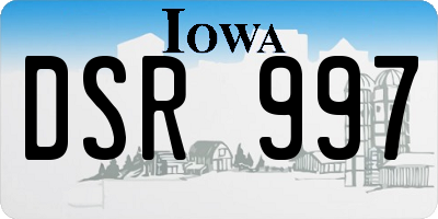 IA license plate DSR997
