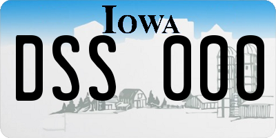 IA license plate DSS000