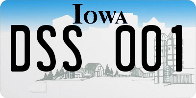 IA license plate DSS001