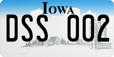 IA license plate DSS002