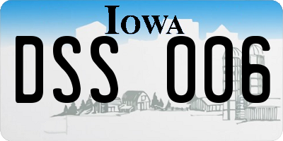 IA license plate DSS006