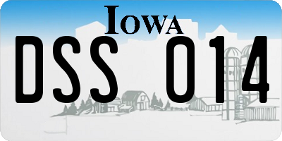 IA license plate DSS014