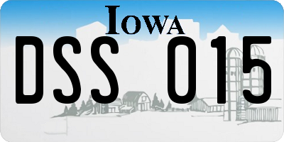 IA license plate DSS015