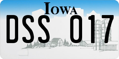 IA license plate DSS017