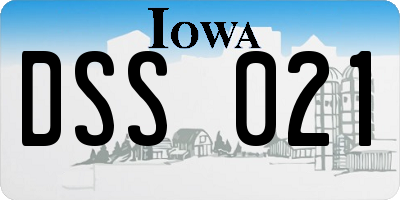 IA license plate DSS021
