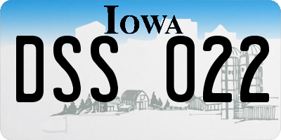 IA license plate DSS022