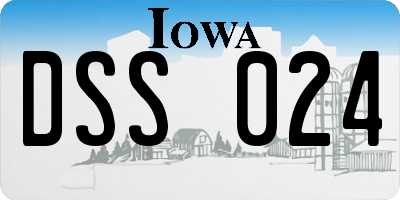 IA license plate DSS024