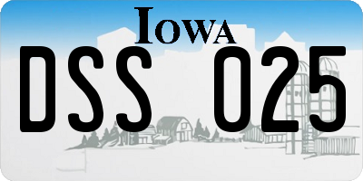 IA license plate DSS025