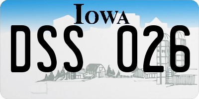 IA license plate DSS026