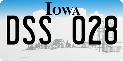 IA license plate DSS028