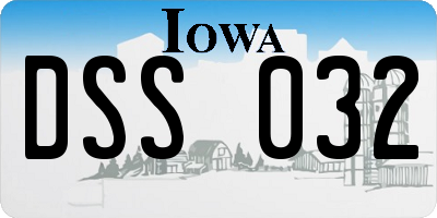 IA license plate DSS032