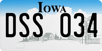 IA license plate DSS034