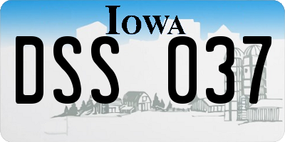 IA license plate DSS037