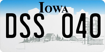 IA license plate DSS040