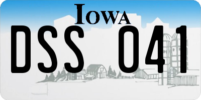IA license plate DSS041