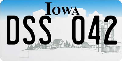 IA license plate DSS042