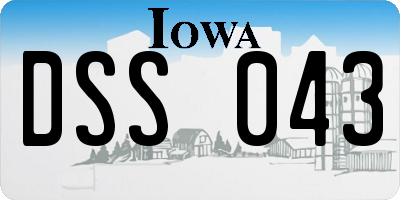 IA license plate DSS043