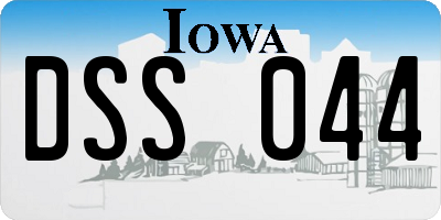 IA license plate DSS044
