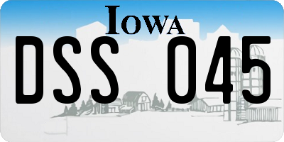 IA license plate DSS045