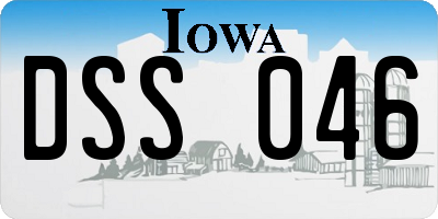 IA license plate DSS046