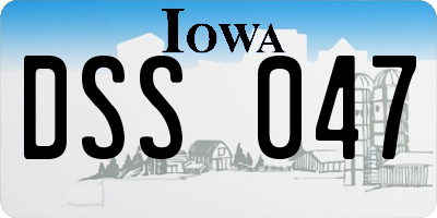 IA license plate DSS047