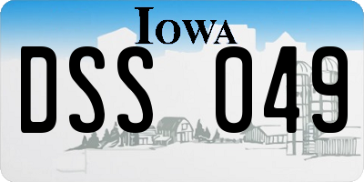 IA license plate DSS049