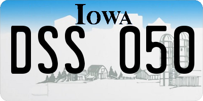 IA license plate DSS050