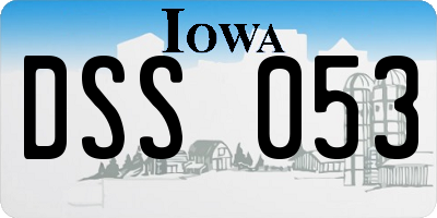 IA license plate DSS053