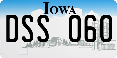IA license plate DSS060