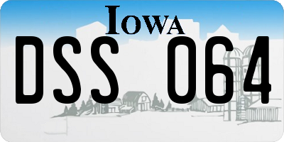 IA license plate DSS064