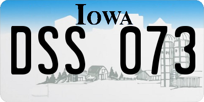 IA license plate DSS073