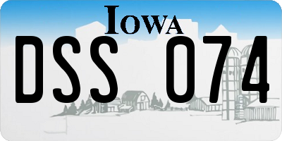 IA license plate DSS074