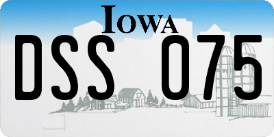 IA license plate DSS075