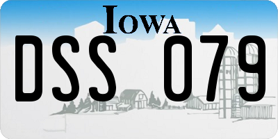 IA license plate DSS079