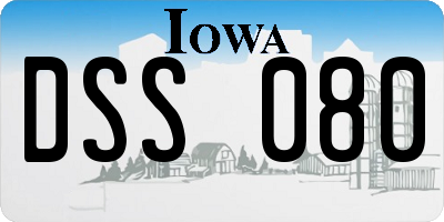 IA license plate DSS080