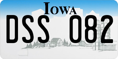 IA license plate DSS082